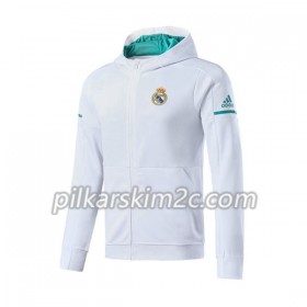 Real Madryt Kurtka Treningowa Kapturem 2017-18 Biały